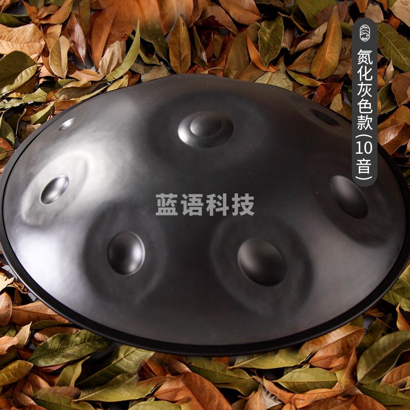 鲁儒 hluru 手碟handpan 手碟鼓10音空灵鼓手工捶打专业级钢舌鼓飞碟打击乐器 【升级氮化款】灰色 可定制