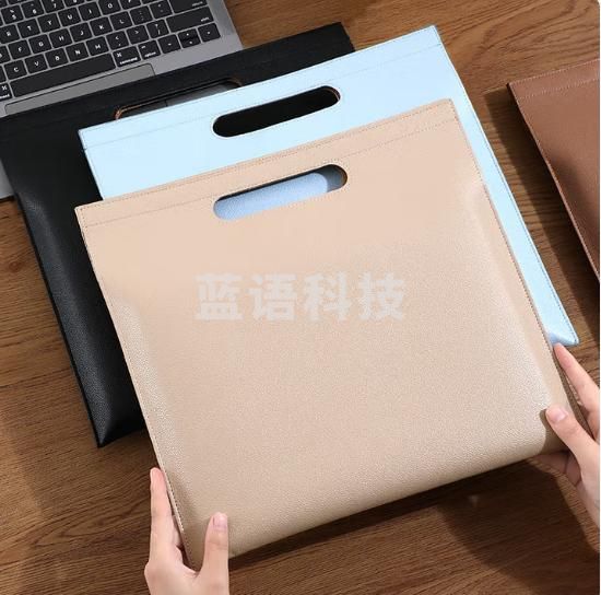 朗捷手提式文件袋皮质档案袋 大容量可定制