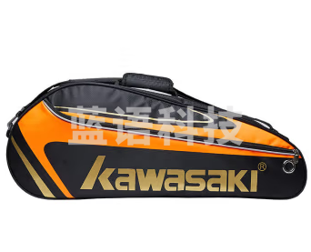 川崎KAWASAKI羽毛球包单肩背包网球包男女独立鞋袋羽毛球拍包8327橙色