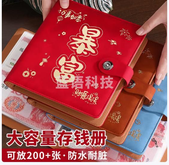 朗捷 现金收纳夹大容量200卡 纸币收藏册存钱夹 （3个起购）