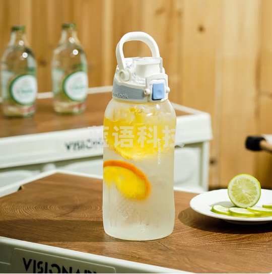 乐扣乐扣（LOCK&LOCK）人鱼线一键式运动水壶 大容量运动水杯冷水壶 1.2L淡蓝ABF978LBLU