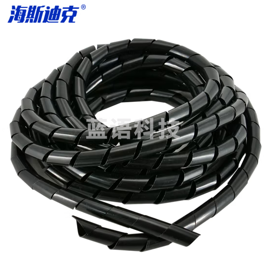 海斯迪克 HKW-303 缠绕管 电线线束保护带 绕线管 PE塑料保护套 包线管绕线套管 4MM（黑色）20米 20根装