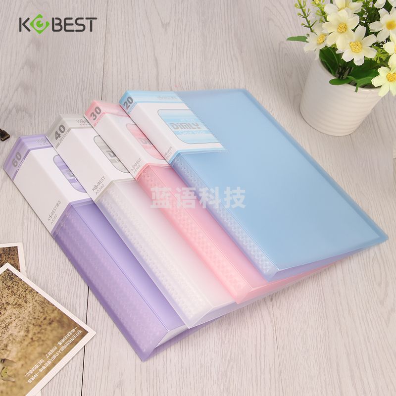 康百(KOBEST)文件收纳资料册多层乐谱夹A5画册夹透明插页袋20/30/40/60页 A5-40页-A5340-颜色随机