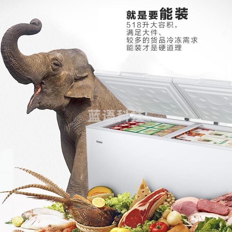 海尔（Haier）518升卧式商用家用冰柜 商用大容量 冷藏柜冷冻柜冰柜家用冰箱大冷柜BC/BD-518HD 以旧换新