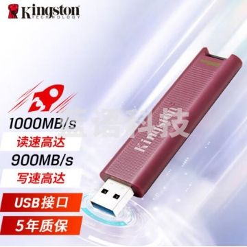 金士顿(Kingston)256GB USB3.2 大容量固态U盘 DTMAXA 读速高达1000MB/s 写速900MB/s PJ.965
