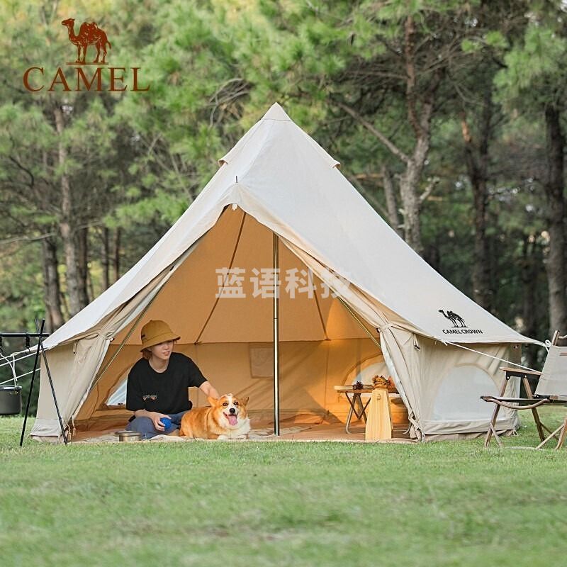 骆驼 户外帐篷精致露营印第安防泼水棉布金字塔大型野营帐 A1W3GC101. 旅行便携装备