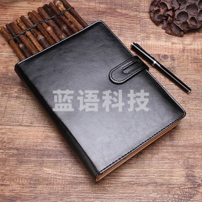 申士（SHEN SHI） 商务活页皮面本办公记事笔记本子A5jd19225-16可定制LOGO文具 黑色活页A5-95张