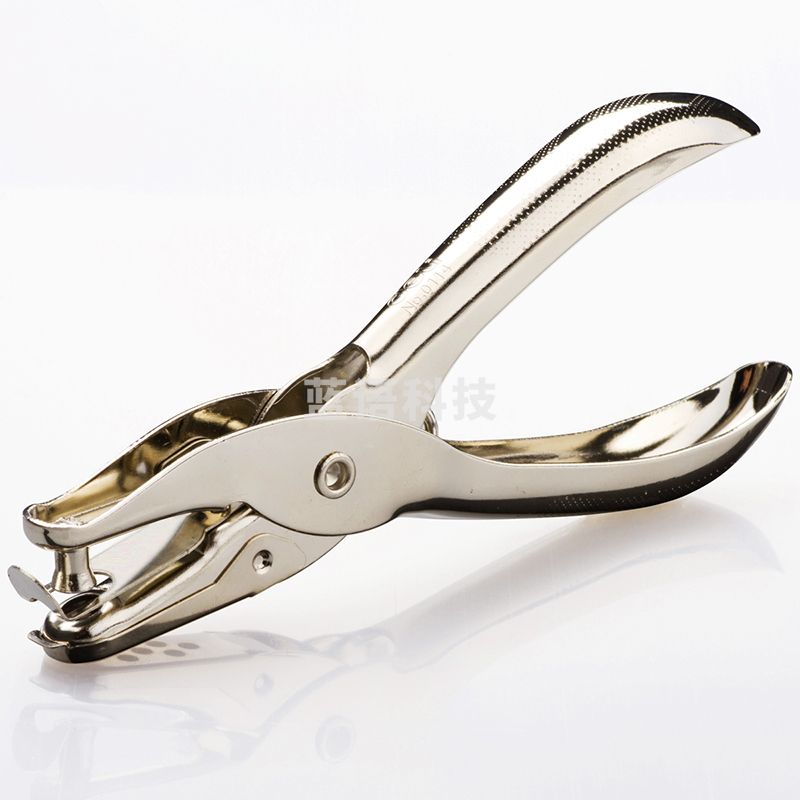 得力（deli）活页打孔器打孔机活页扣手握式全金属单孔小型 银色 0114 20个