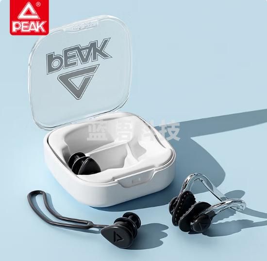 匹克游泳耳塞防水专业鼻夹成人洗澡耳朵防进水神器潜水鼻夹套装黑色