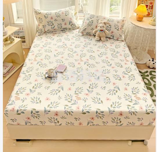 名创优品（MINISO）100%全棉床笠纯棉床笠罩180x200cm床罩床垫保护套床套罩1.8x2米