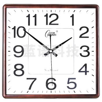 康巴丝(Compas) 挂钟 走时客厅钟表挂墙 简约创意时钟时尚石英钟 现代办公室挂表 C3112橡木 33cm*32cm