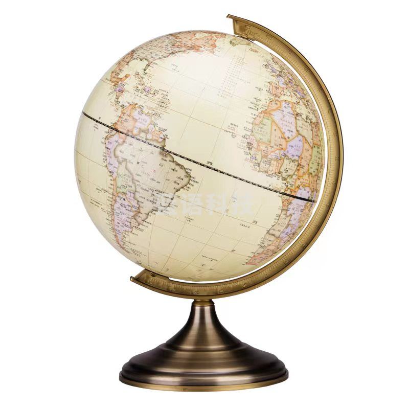得力2179仿古金属地球仪30cm(黄)(台)  .