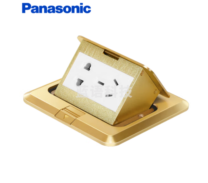 松下（Panasonic）开关插座 五孔地插座 铜质防水5孔地板插座隐藏式地插 金色DUC312
