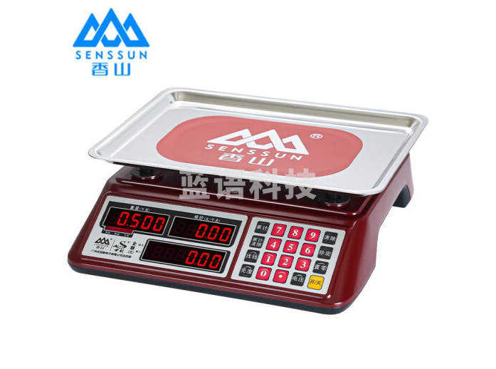 香山 电子秤 红字30公斤【钢凹盘】充电款