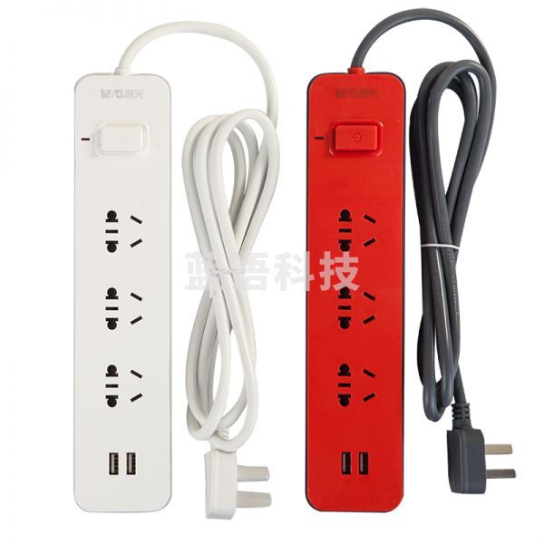 晨光AEA98650时尚延长线插座三位带USB1.8米