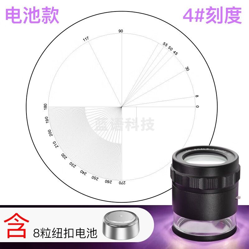 萨伽（SAGA）十倍放大镜老人阅读高清高倍鉴定专用带灯儿童学生 电池带灯款【4#刻度】