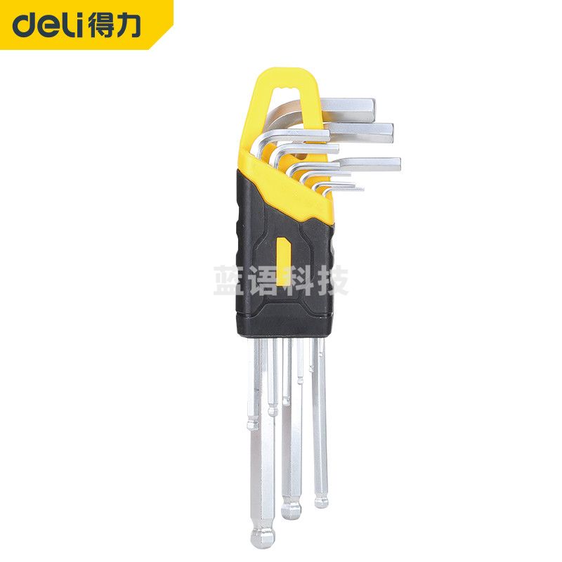 得力DL3088内六角扳手套装内六角螺丝刀球头内六方扳手加长6角工具长型球头9件套1.5-10mm（家用型）