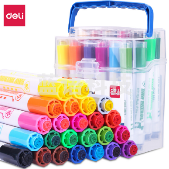 得力(deli)汪汪队立大功24色可水洗印章头学生水彩笔 儿童绘画笔 王子蓝70698