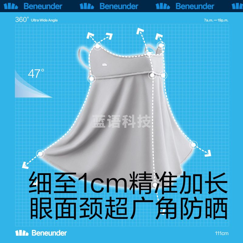 蕉下【周杰伦推荐】护颈防晒口罩女全脸防紫外线口罩冰丝凉感面罩 【经典款】深空灰