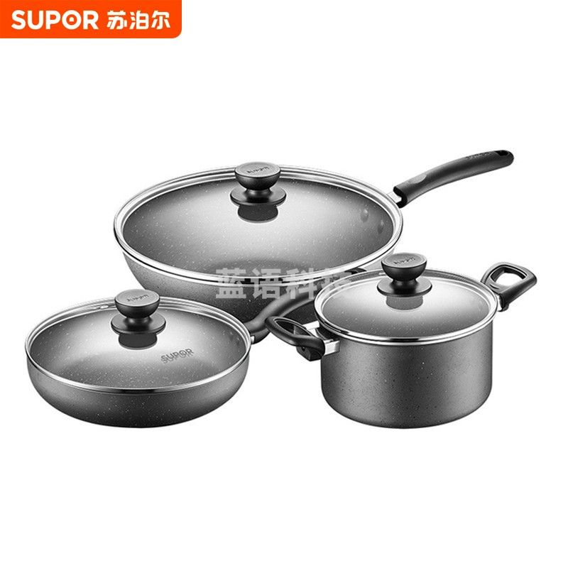 苏泊尔VTP1910T 星星石健康不粘豪华三件套（32cm炒锅+26cm煎锅+20cm汤锅）