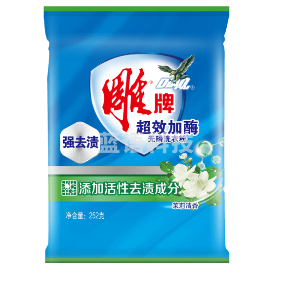 雕牌 超效加酶无磷洗衣粉 252克小袋深层去渍清香茉莉     5袋起售，此链接单袋价