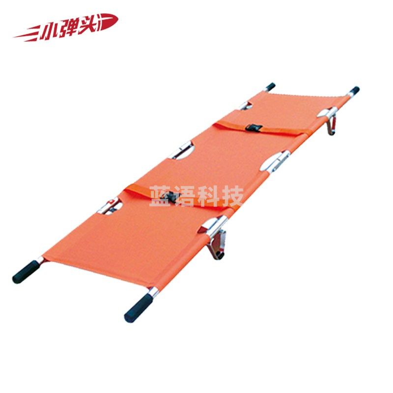 铝合金折叠救援担架 两折简易多功能担架车 橘红色