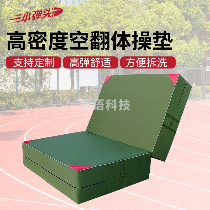 体操垫 仰卧起坐垫跳高垫 海绵有机硅防水帆布 200*100*10cm两折