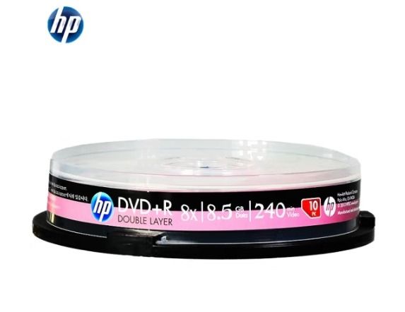 惠普(HP)光盘 光盘空白 dvd刻录光盘 dvd光盘 光碟 dvd碟片 8.5GB10片装