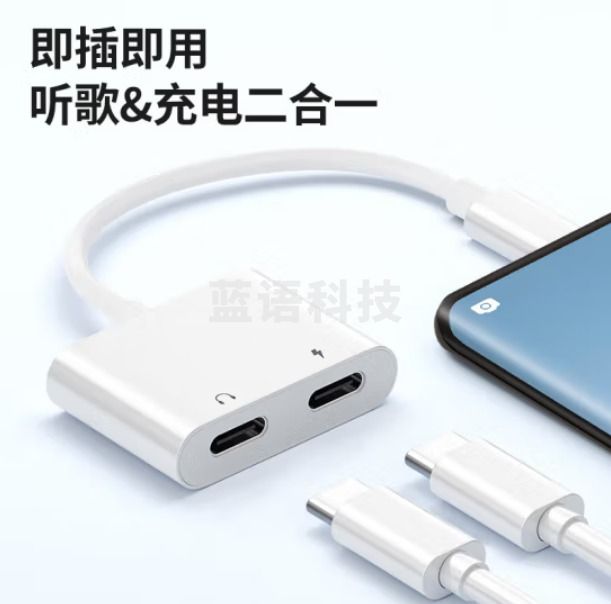 毕亚兹 苹果15/iPad Pro耳机转接头 Type-c转双USB-C二合一P23
