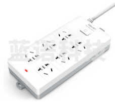 得力18264插座_6组_10米_PVC袋装(白)(只)