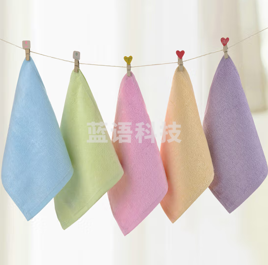 竹之锦 方巾 小毛巾5条 竹纤维毛巾洗脸方巾 20X20cm