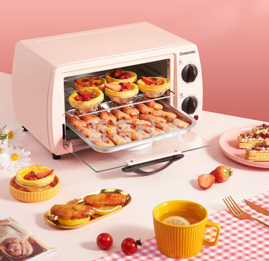 长虹(CHANGHONG)电烤箱家用双层同烤多功能12L迷你蛋糕面包烘焙小型烤箱CKX-12K1 粉色