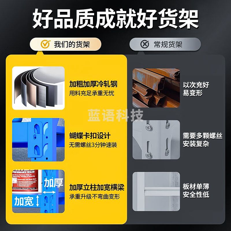 唐辑 货架多层置物架家用收纳架仓库储物架快递货架 轻型四层150*50cm
