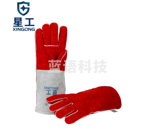星工（XINGGONG）电焊手套 牛皮耐磨隔热阻燃防火工作劳保焊接防护加长 XGS-P4 1双