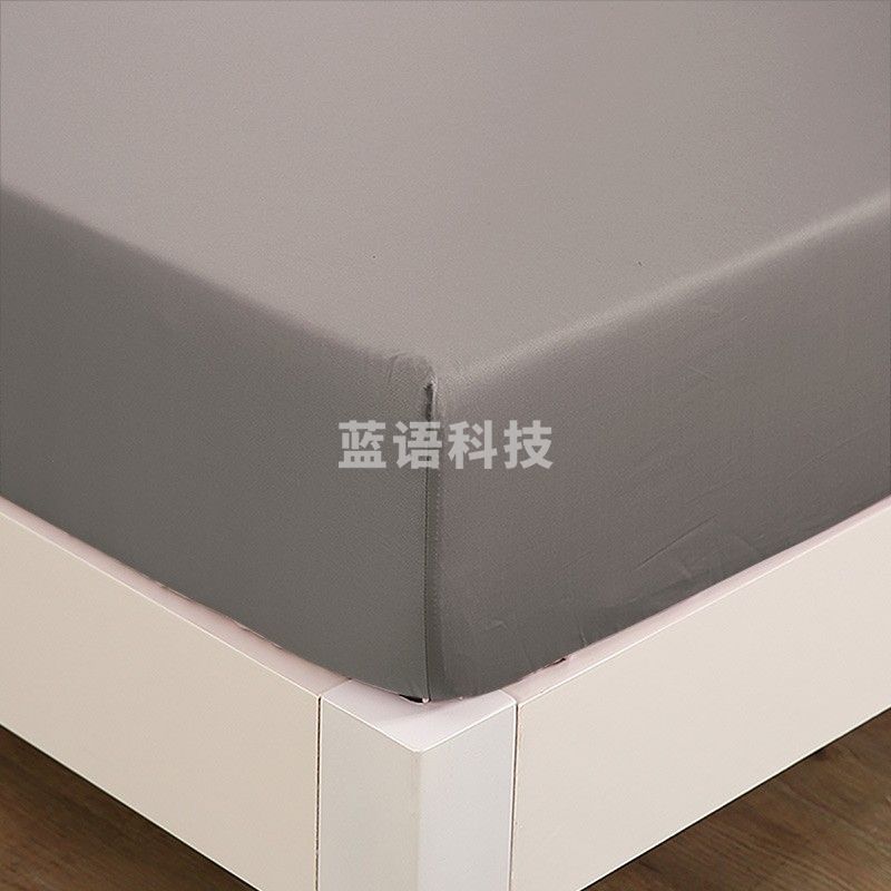 富安娜家纺 可水洗纯棉床笠 床垫套床单全棉 床垫保护罩 笠高26cm 【60支长绒棉抗菌款】深灰 1.8米床 180*200cm