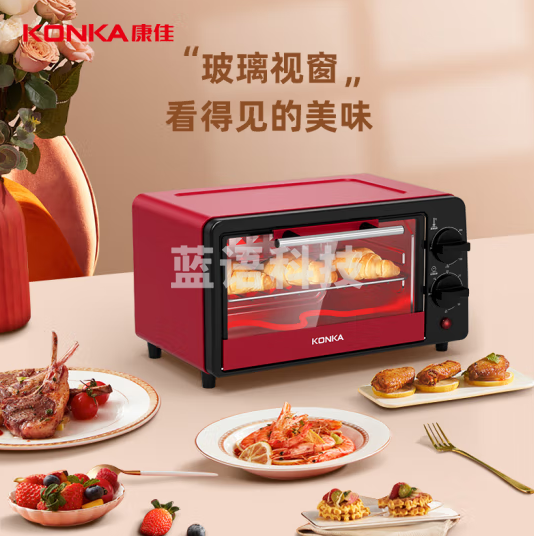 康佳(KONKA)电烤箱家用一机多能迷你小烤箱 12L容量小巧不占地 KAO-1208(D)S