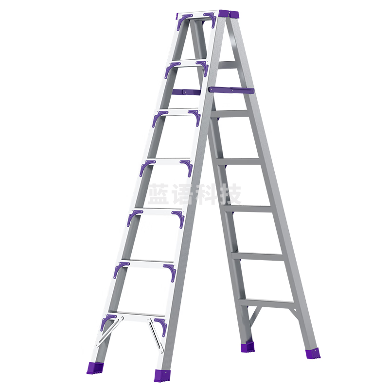 创硕梯子家用工程梯铝合金楼梯人字梯仓库理货梯  七步梯加强加固款