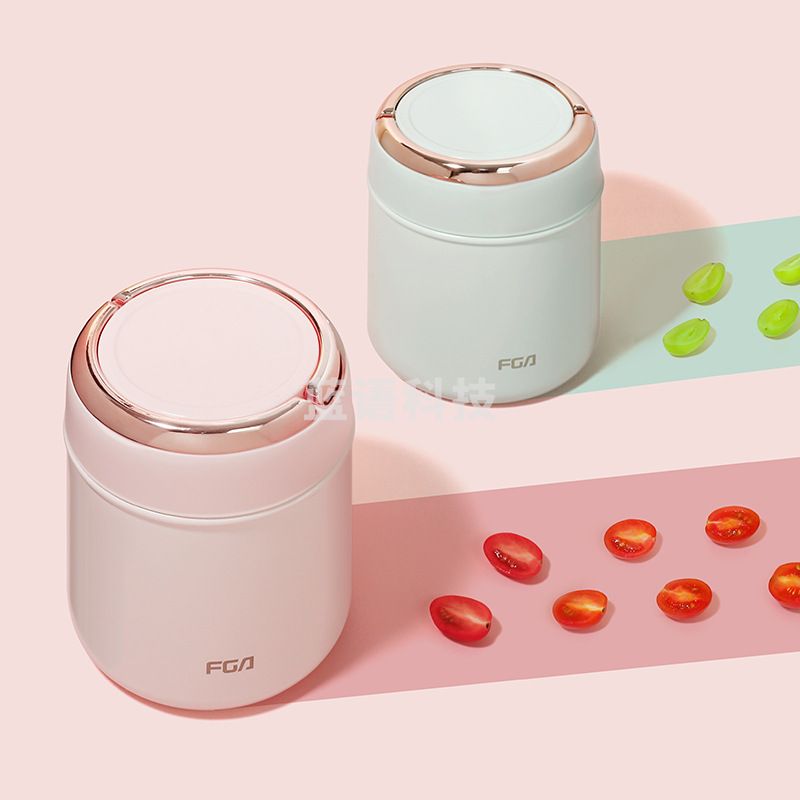 富光 FAZ9801-1600不锈钢超长保温饭盒 多层大容量便当桶 真空提锅 蓝色1600ml