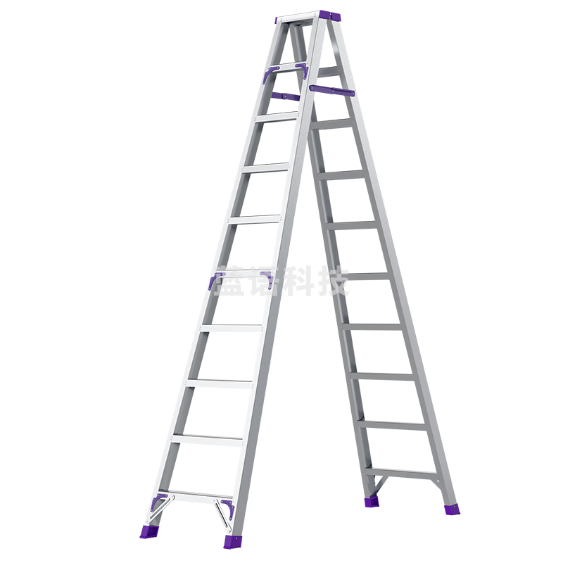 创硕梯子家用工程梯铝合金楼梯人字梯爬梯仓库理货梯 十步梯加强款