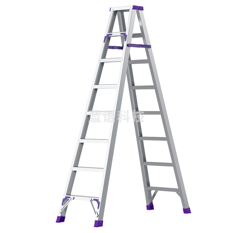 创硕梯子家用工程梯铝合金楼梯人字梯爬梯仓库理货梯  八步梯加强款