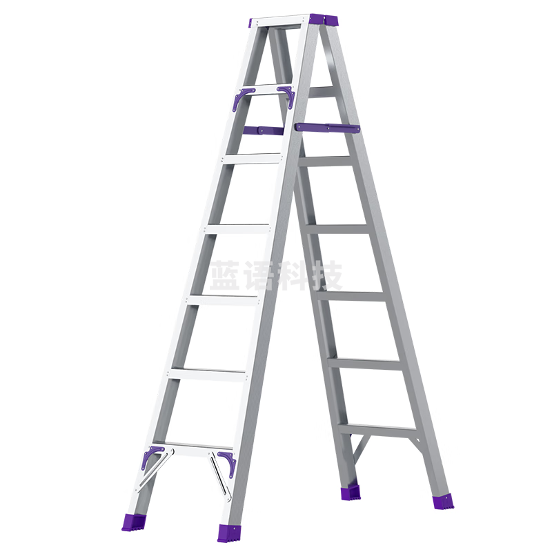 创硕梯子家用工程梯铝合金楼梯人字梯爬梯仓库理货梯 七步梯加强款