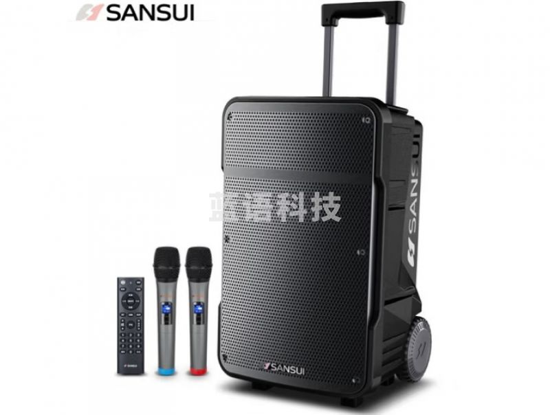 山水（SANSUI）A08 8英寸广场舞音响大功率便携式移动户外蓝牙拉杆音箱多媒体会议扩音器带无线麦克风