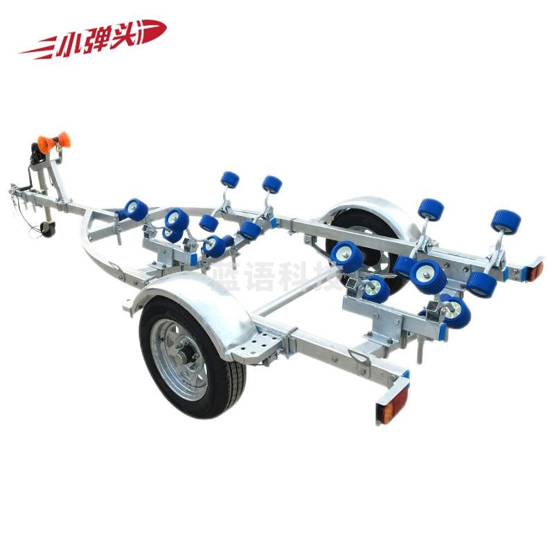 冲锋舟拖车游艇橡皮艇摩托艇拖车野营拉练海训挂车拖车 适拖3-4.3米船