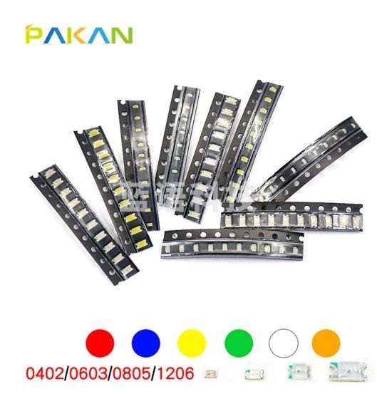PAKAN 贴片LED发光二极管 红黄蓝绿白色灯 高亮灯珠 0805 白色 2000个