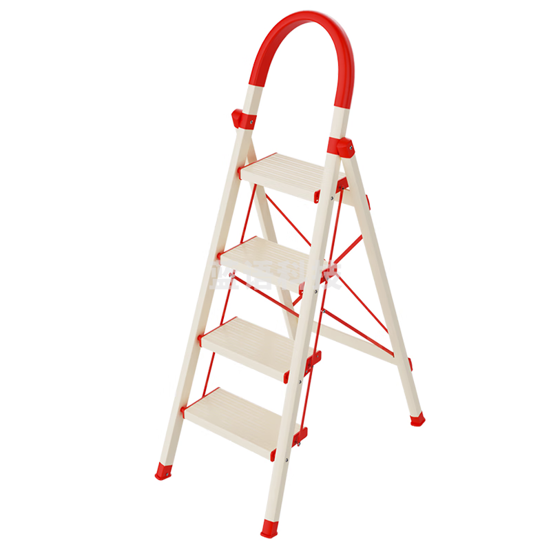杜邦（DU PONT）梯子家用折叠铝合金梯加厚人字梯登高梯爬步安全梯扶梯红白4步