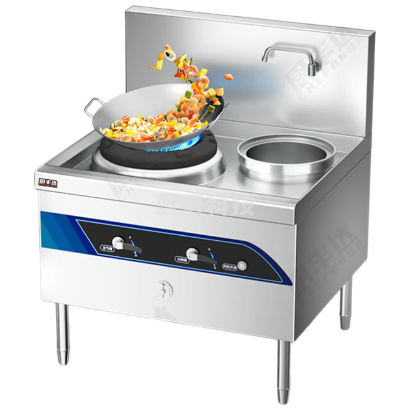 厨丰达 广式猛火灶商用燃气灶不锈钢爆炒灶台酒店厨房食堂后厨煤气天然气灶熄火保护 1.0米-铸钢炉膛 CFD-ZGL10