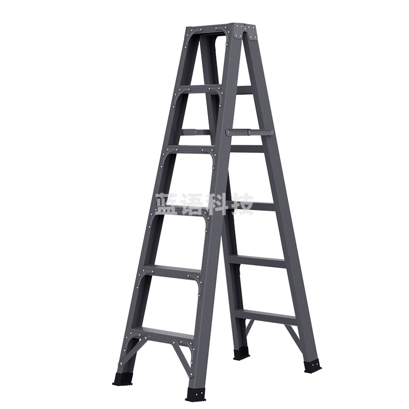创硕 家用梯人字梯便携工程梯仓库工业梯子 六步梯-深空灰加强加固款