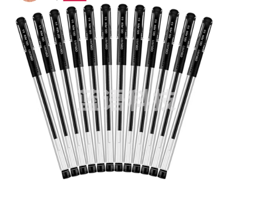 得力(deli)0.5mm经典办公中性笔签字笔 子弹头黑色6600一支