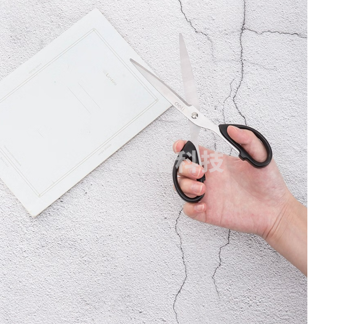 得力(deli)180mm办公家用生活剪刀 1把黑色 办公用品 6009