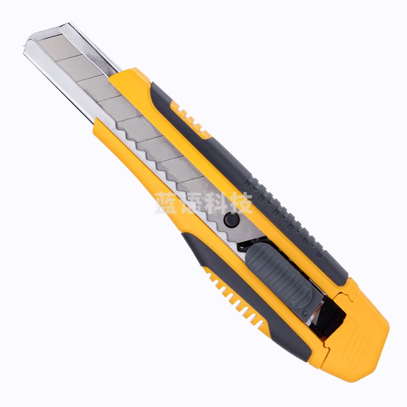 得力(deli)大号耐用美工刀套装 自动锁定功能裁纸刀/小刀套装 美工刀1把+10片美工刀片 办公用品 33417